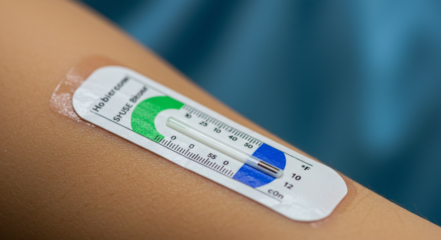 Aufkleber für medizinische Temperaturanzeige
