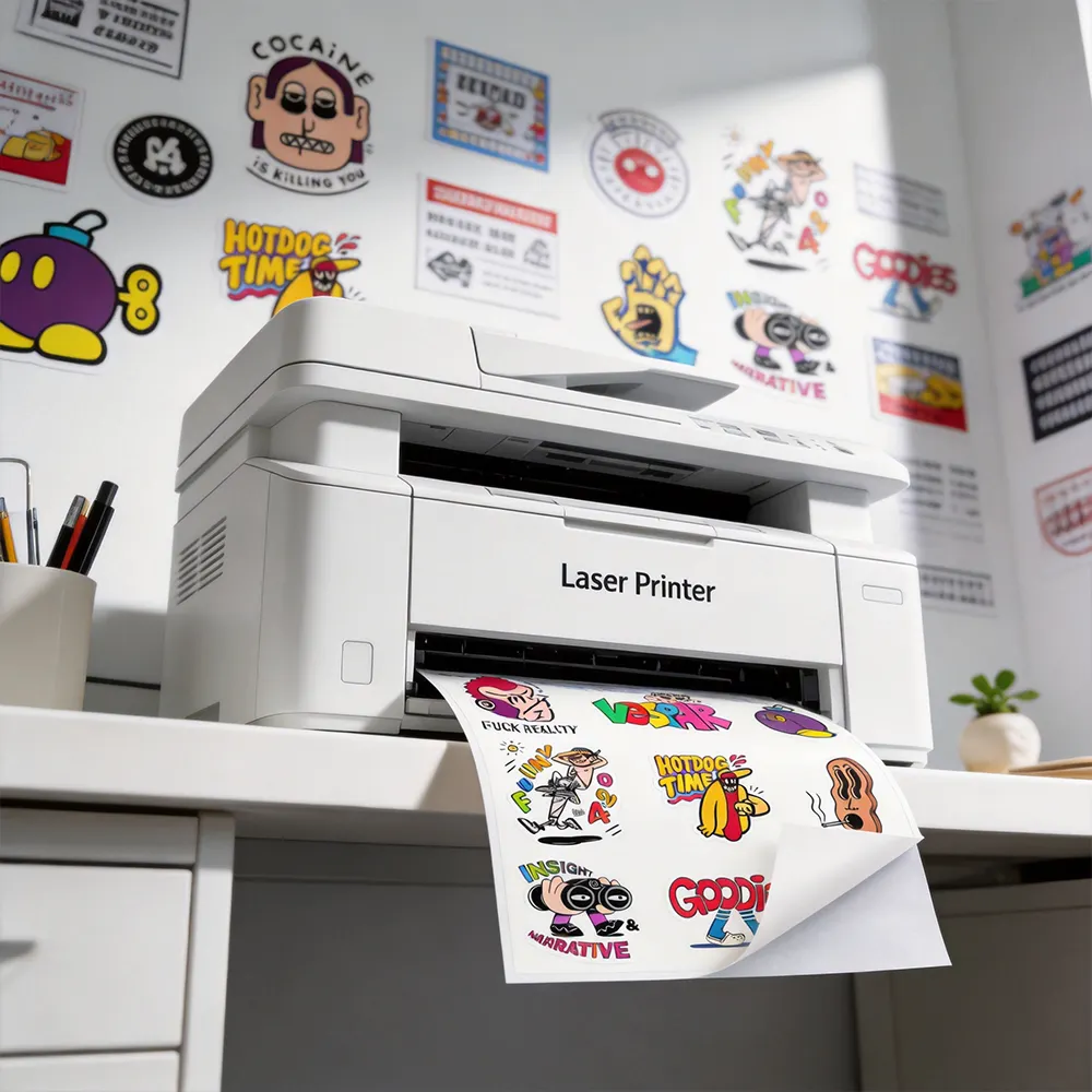 Laserdrucker-Aufkleber