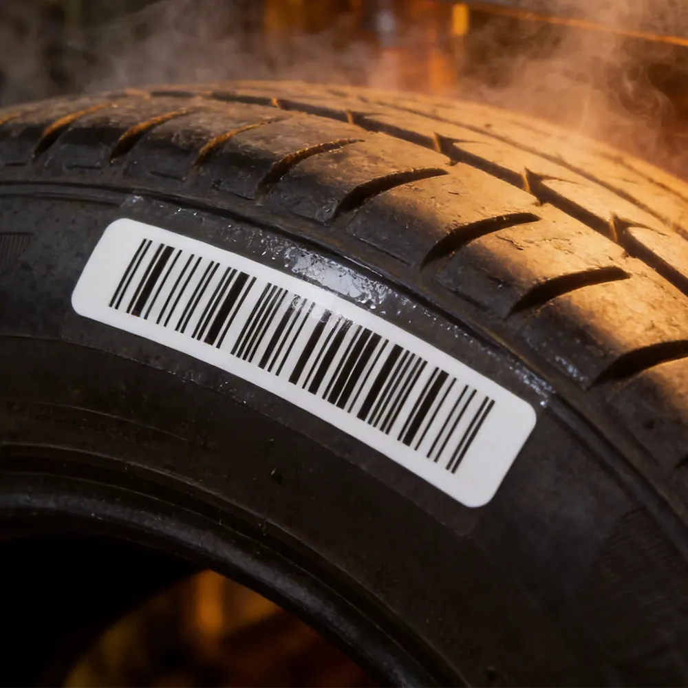 Barcode-Etikett der Reifenlieferkette