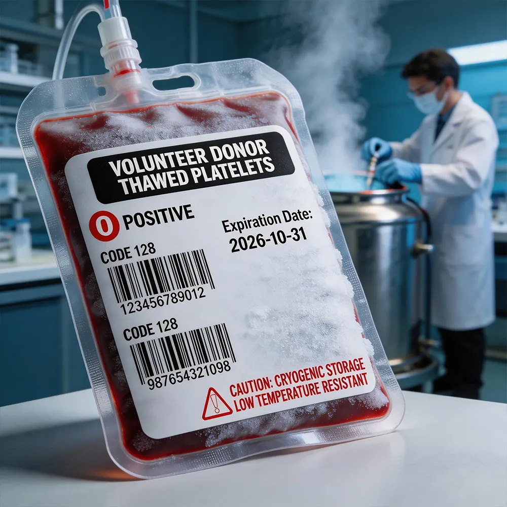 Barcode-Etikett für Blutbeutel