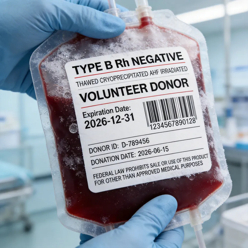 Medizinisches Transfusionsetikett