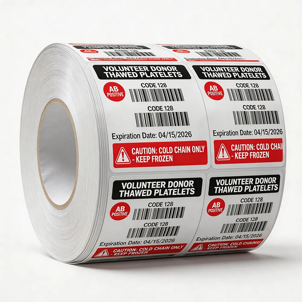 Gefriersichere Barcode-Etiketten für Blutbeutel