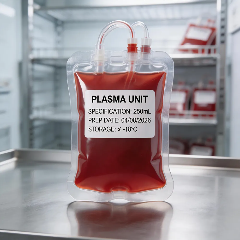 Plasmabank-Etiketten