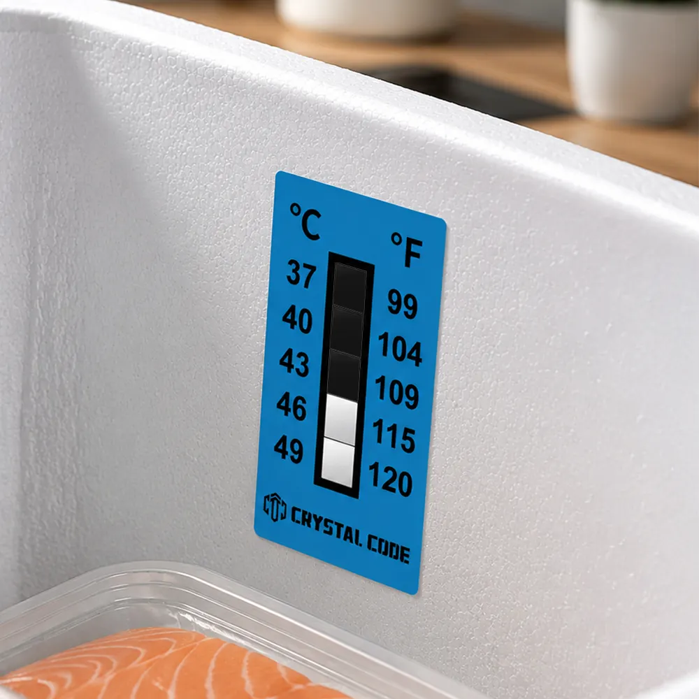 Etikett zur Überwachung der Temperaturmessung von Tiefkühlprodukten