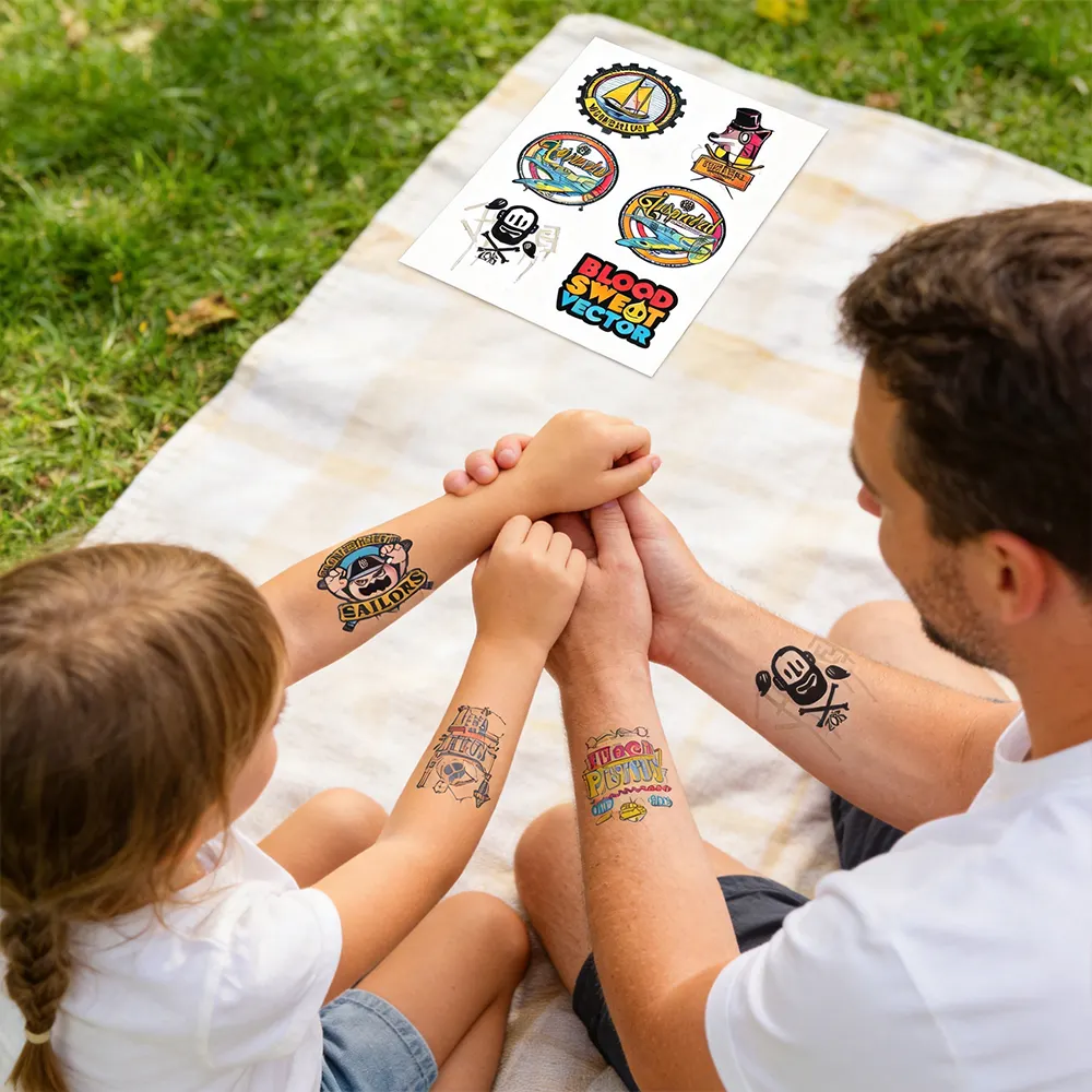Temporäre Tattoos der Kinder