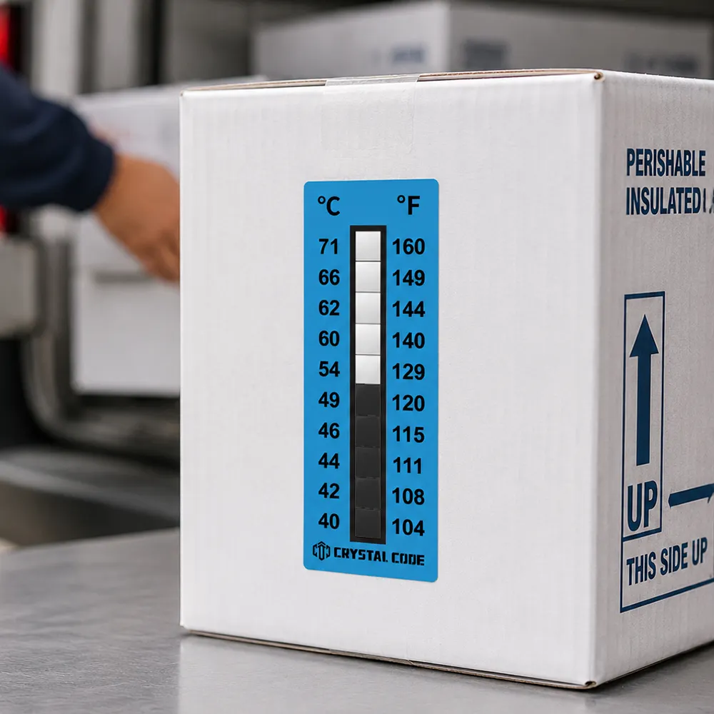 Temperaturetikett für gekühlte Transporte