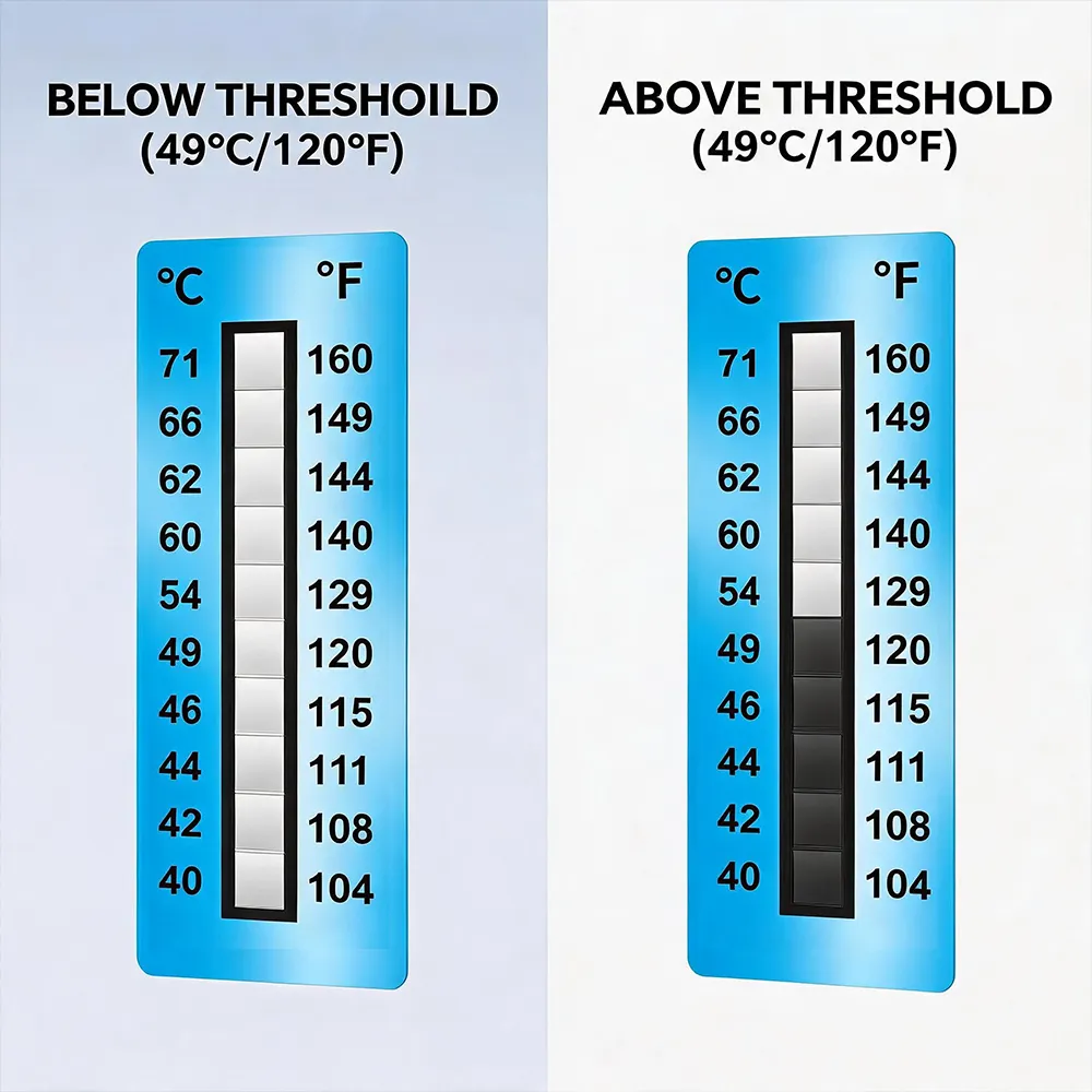 Temperaturerwärmungsetikett