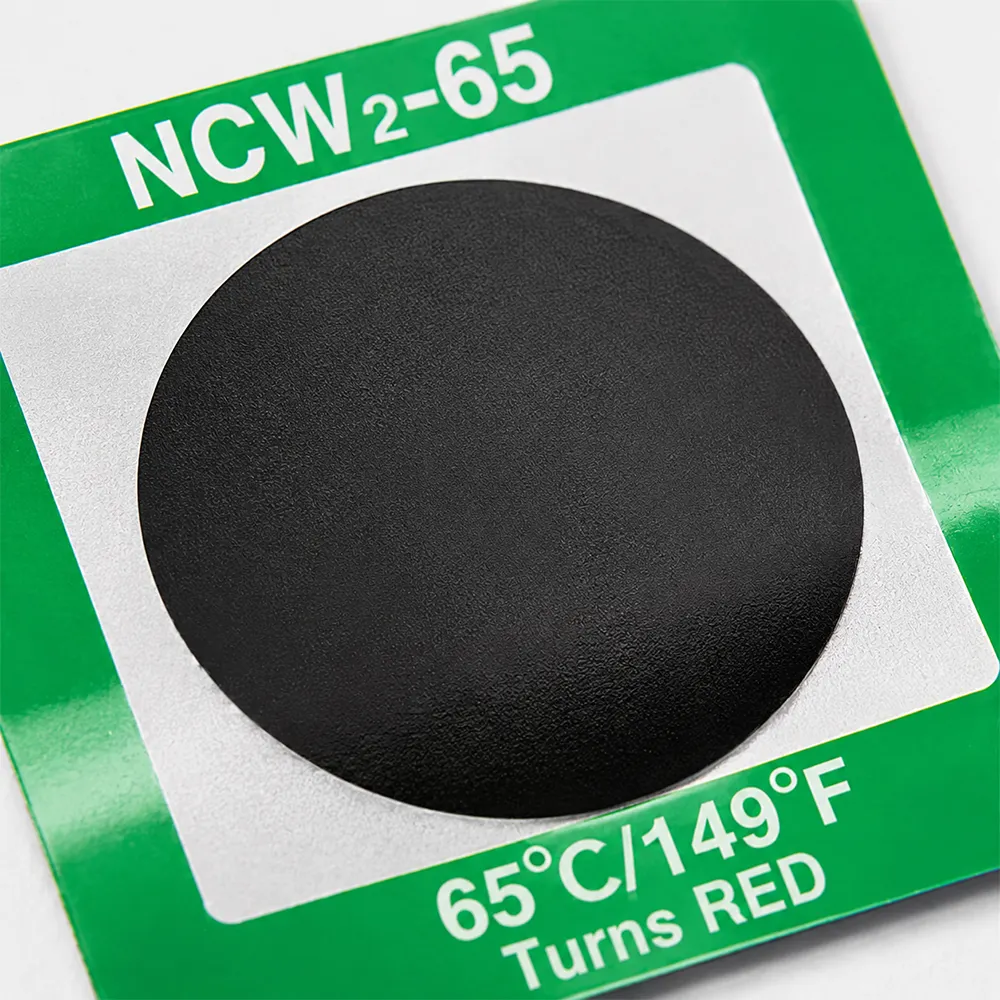 Kennzeichnung des thermochromen Temperaturindikators